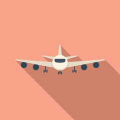 Wall Mural - Airplane icon flat vector. Airport transfer. Travel plane