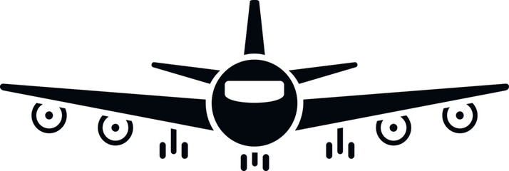 Sticker - Airplane icon simple vector. Airport transfer. Travel plane