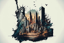 Abstract New York Illustration, Ai Generated Art By Midjourney