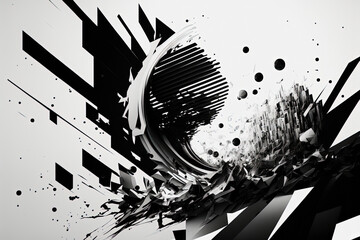 midjourney illustration with crazy black and white abstract futuristic pattern