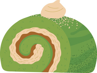 Poster - matcha roll dessert