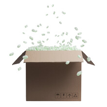 PNG File No Background Open Delivery Box Filled With Packing Chips