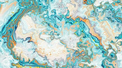 Wall Mural - Abstract blue and orange colorful marble, mix liquid color texture on white. Modern background animation