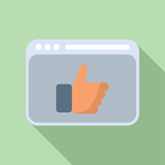 Sticker - Web like icon flat vector. Interface internet. Button design