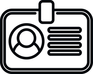 Sticker - Id card icon outline vector. Web contact. Email app