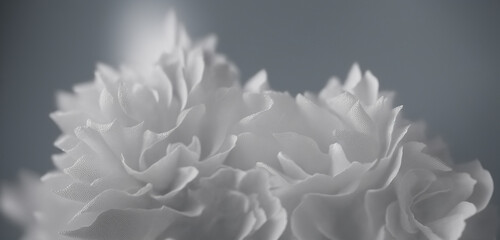 Wall Mural - abstract paper art, bloom of white pedals with texture background. backdrop with copy space, graphic