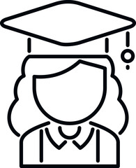 Sticker - Campus graduation icon outline vector. College education. Student life