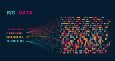Big Data concepr vector background design. Big data statistical methods visualization concept vector design. 