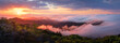 © Tandem Stock - A colorful, dramatic sunrise over fog waves, viewed from Mt. Tamalpais, California.