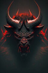 Demonic devil beast from hell. 3d character design isolated.