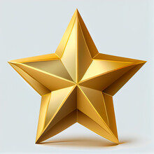 Abstract Gold Star Illustration With Isolated Background