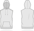 Sleeveless Hoodie Pullover Sweater Merch Design Template
