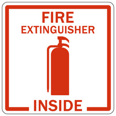 Wall Mural - Fire extinguisher inside sign and labels