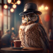 dandy owl with hat