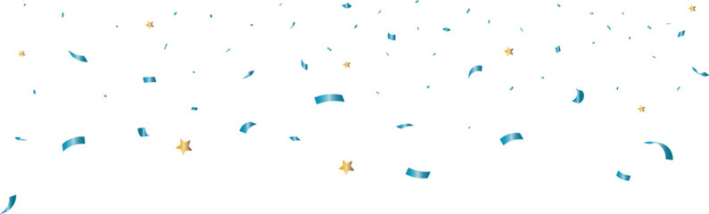 congratulatory background with blu confetti on a transparent background