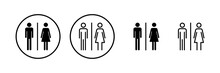 Toilet Icon Vector Illustration. Girls And Boys Restrooms Sign And Symbol. Bathroom Sign. Wc, Lavatory