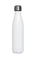 Wall Mural - Stylish closed thermo bottle isolated on white