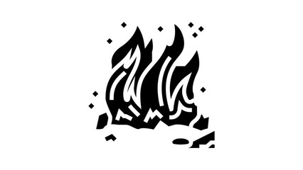 Canvas Print - burn fire glyph icon animation