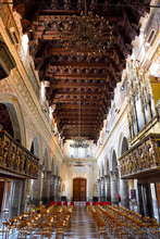 Interior Of The Cathedral Dedicated To Santa Maria Della Visitation Unesco National Monument Enna Sicily Italy