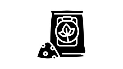 Wall Mural - fertilizer smart farm line icon animation