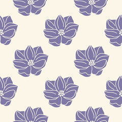 Wall Mural - Seamless pattern with magnolia flower. Floral ornament vector illustration. Botanical fabric print for textile, digital paper, cover, wallpaper.