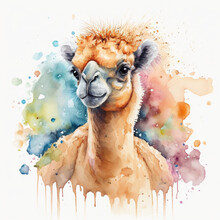 Baby Camel Animals, Digital Art, AI Assisted Finalized In Photoshop By Me 
