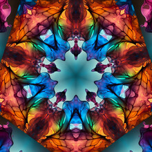 Kaleidoscopic Image In Various Shapes And Colors, Mandala, Floral, Abstract 
