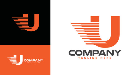 Modern company logo letter U Express for logistics, delivery, travel, shuttle, travel etc.