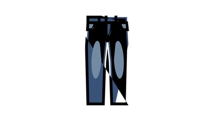 Wall Mural - male denim pants color icon animation