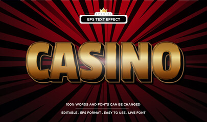 Wall Mural - Editable casino winner slot text effect and gambling text style