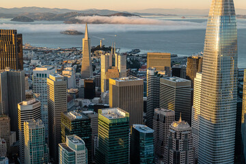 Wall Mural - Aerial shots over the San Francisco