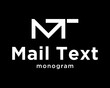 Set Letter M MT Monogram Cut Out Arrow Growth Progress Aim Send Message Mailbox Symbol Design Vector