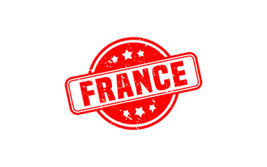 FRANCE stamp rubber with grunge style on white background