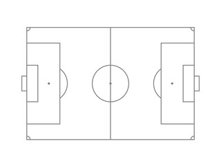 A football pitch also known as a foot ball field, soccer field or soccer pitch for Art Illustration, Apps, Website, Pictogram, Infographic, News, or Graphic Design. Format PNG