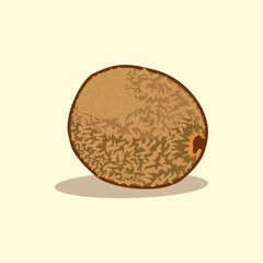 Fresh kiwi fruit hand drawn cartoon illustration