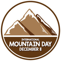 Wall Mural - international mountain day text for poster design