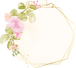 Wall Mural - Watercolor Floral Frame