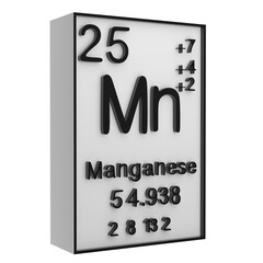 Manganese,Phosphorus on the periodic table of the elements on white blackground,history of chemical elements, represents the atomic number and symbol.,3d rendering