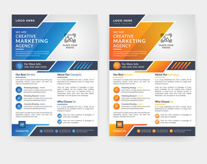 Corporate digital marketing modern flyer template design in A4 size