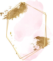 Wall Mural - Gold frame watercolor background