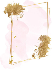 Wall Mural - Gold frame watercolor background