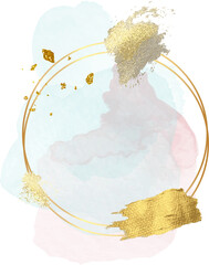 Wall Mural - Gold frame watercolor background