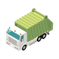 Poster - Garbage Truck Isometric Composition