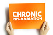 Chronic inflammation - long-term inflammation lasting for prolonged periods of several months to years, text concept on card