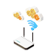 Sticker - Wireless Router Clouds Composition