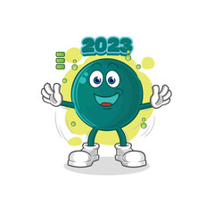 Canvas Print - 2023 full battery character. cartoon mascot vector