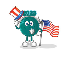 Canvas Print - 2023 uncle sam character. cartoon mascot vector