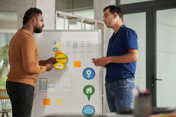 Wall Mural - ux designers working on web3 mobile app