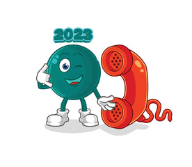 Wall Mural - 2023 call mascot. cartoon vector