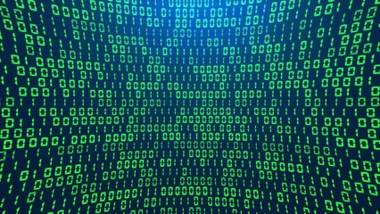 Wall Mural - binary code random number grid technology.changing program code from zero and one. binary code numbe